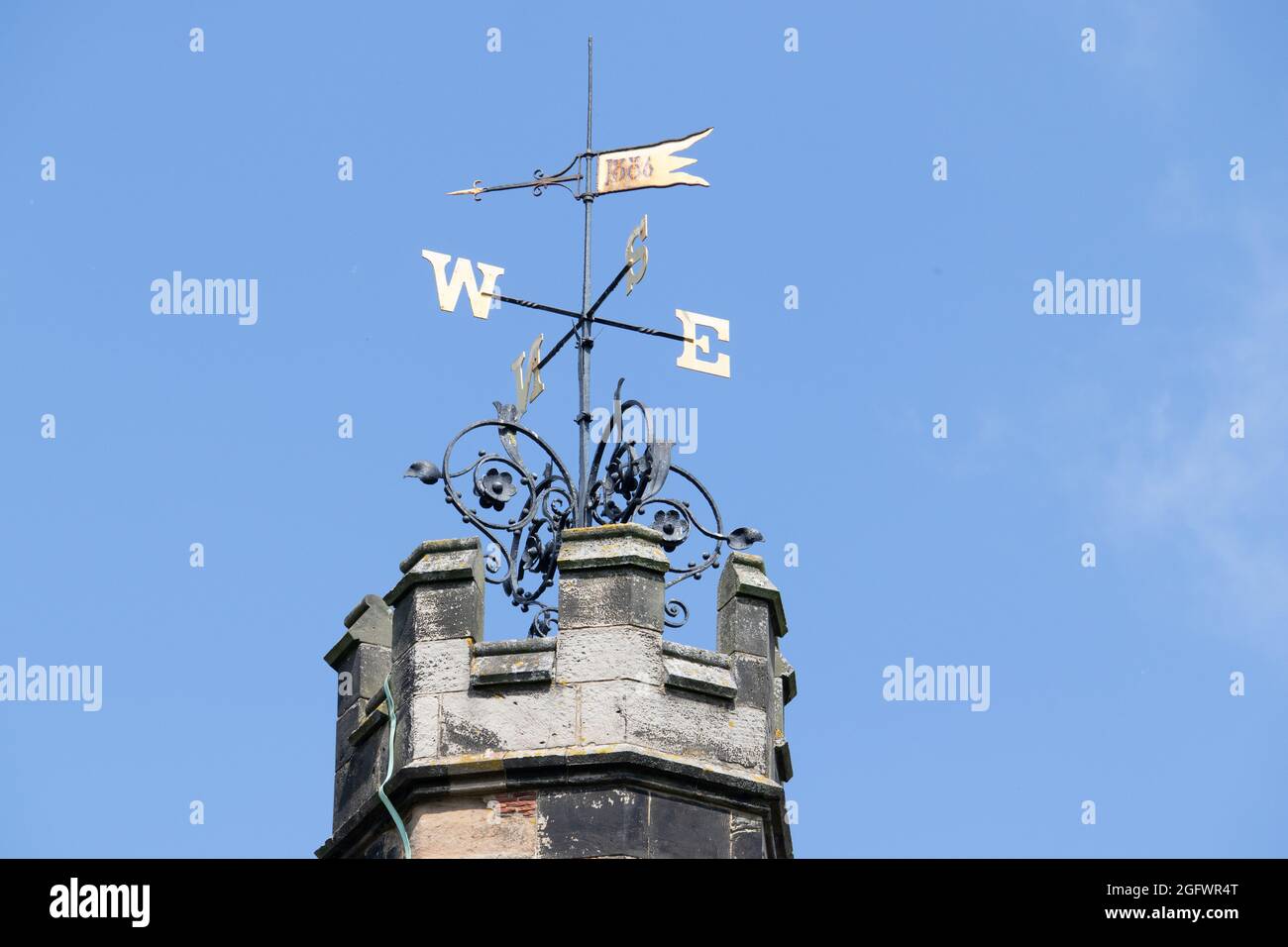 Weather vane on top of tower of St. John's church, Scandrett