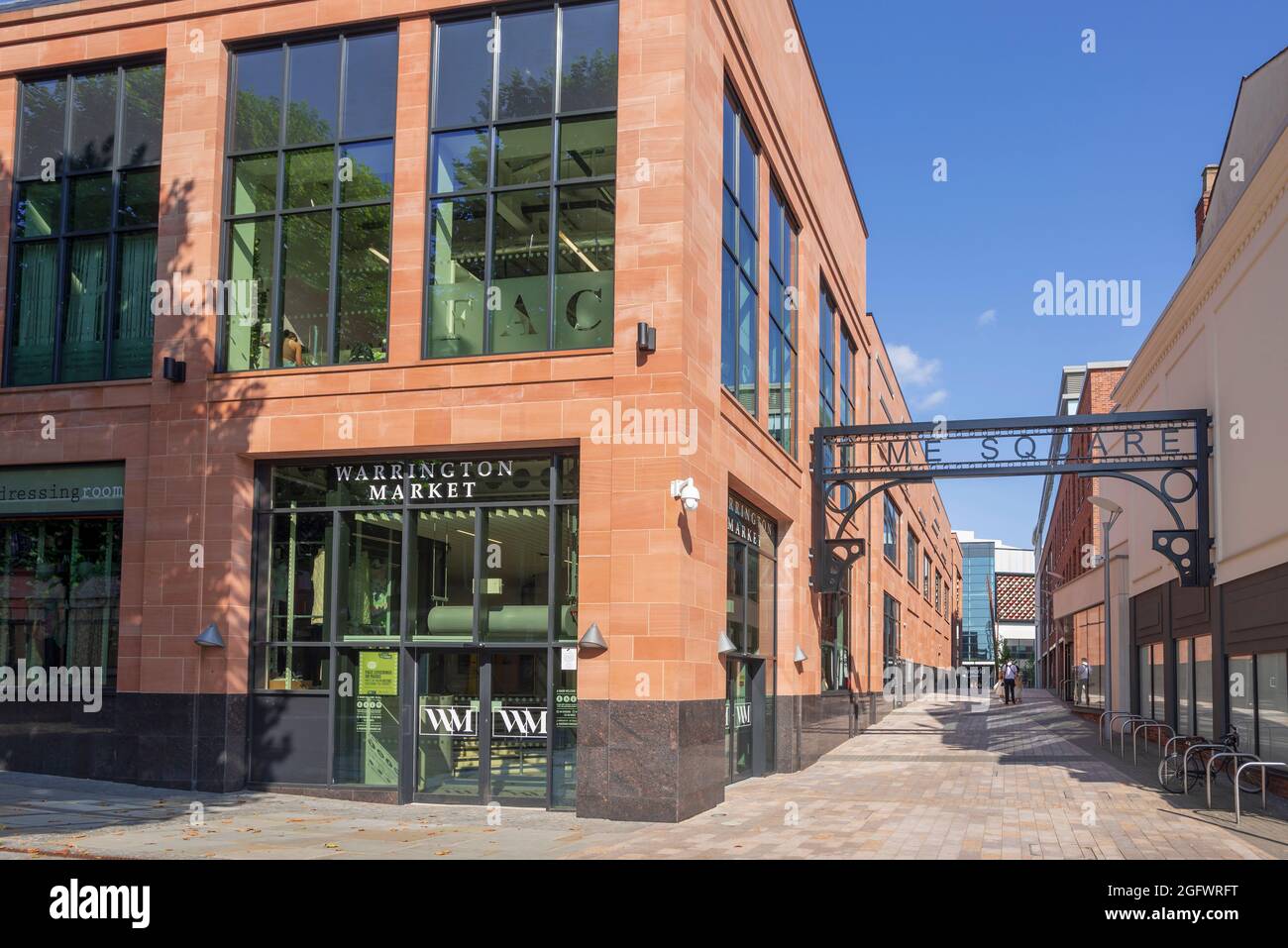 Theentrance to the new Time Square Warrington market area Stock Photo Alamy