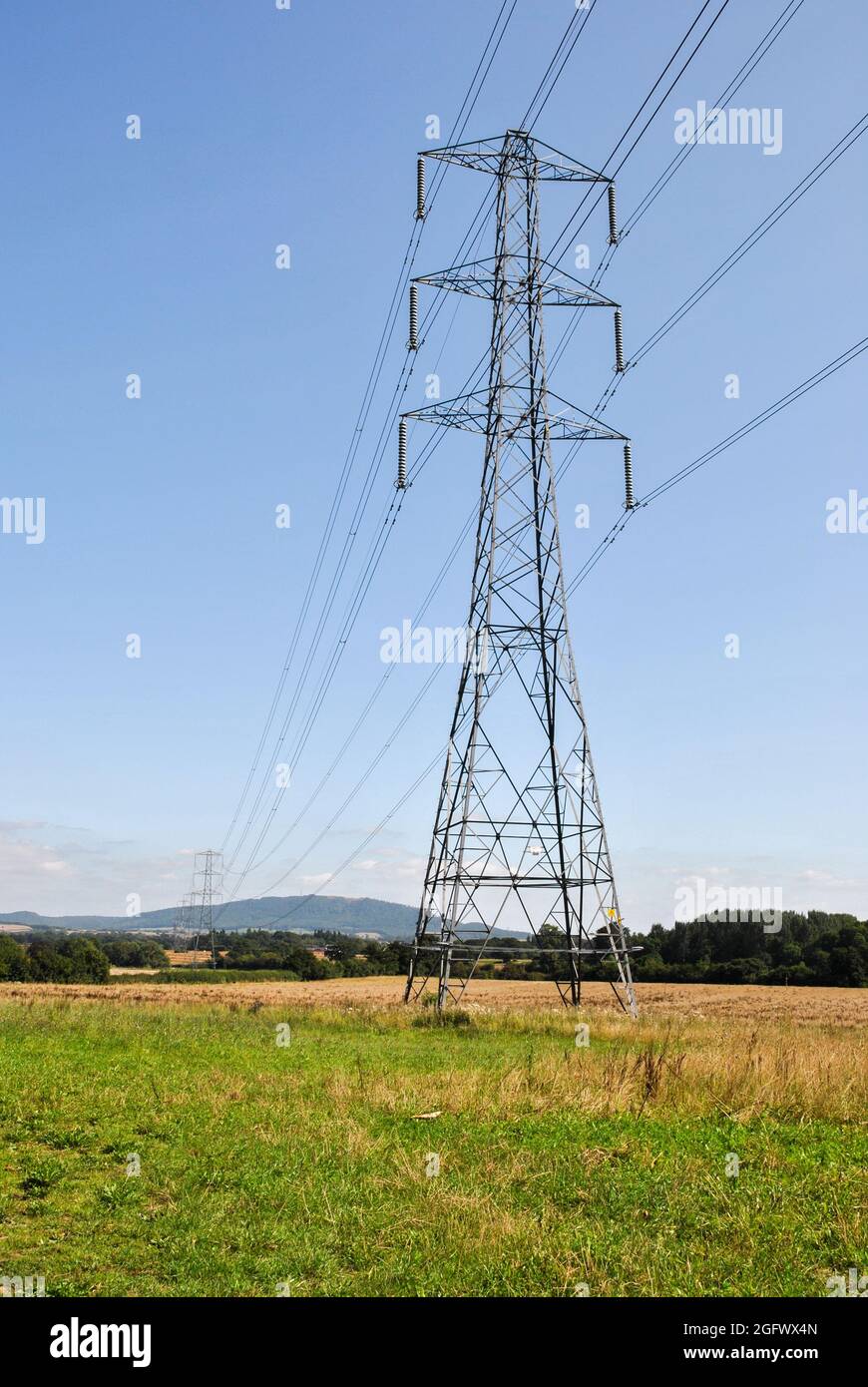 Electricity Pylons in the Shropshire countryside Stock Photo - Alamy