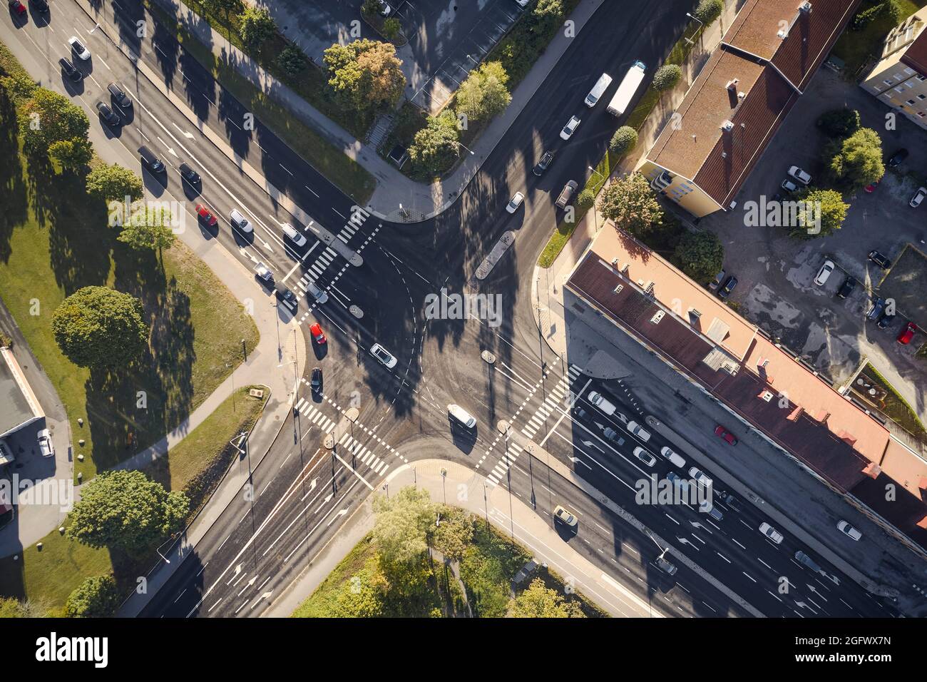 Aerial view of crossroad Stock Photo - Alamy