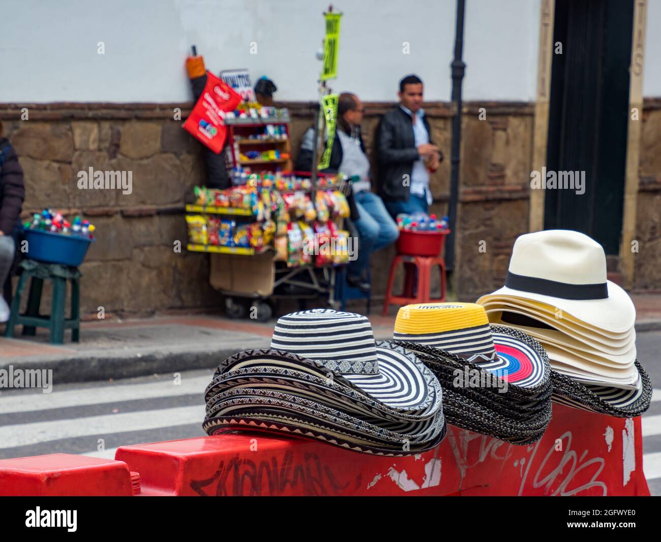Bogota, Colombia Nov, 2019 A Panama hat, toquilla straw hat, is a