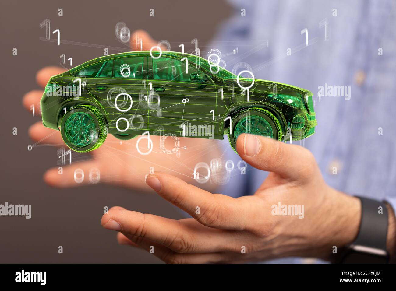 Autonomous online car-sharing service controlled Stock Photo