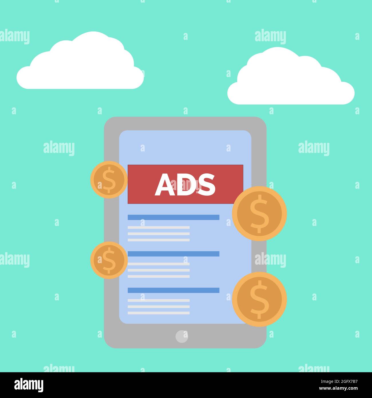 Illustration vector design of mobile advertising Stock Vector