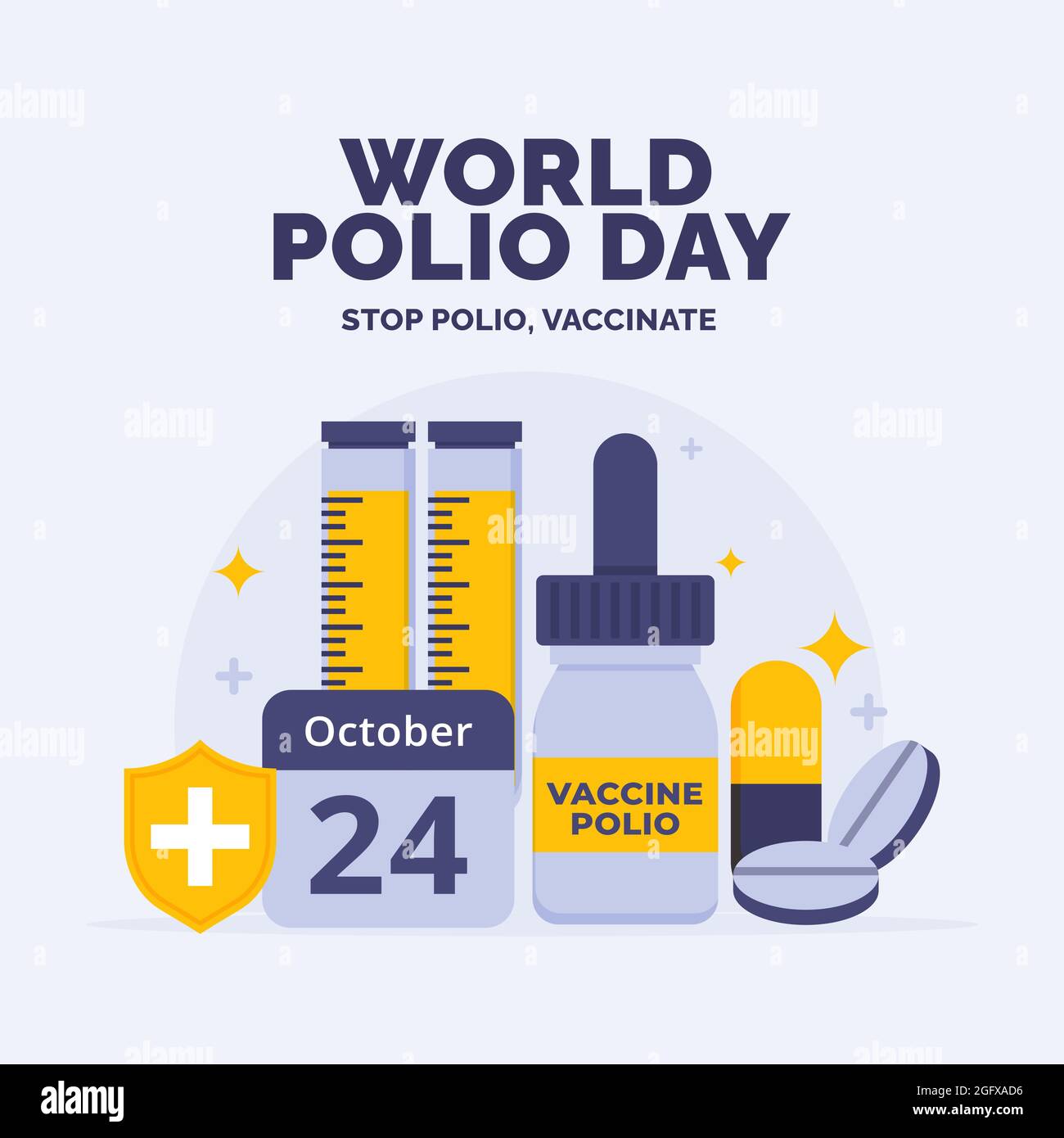 Flat world polio day illustration Vector illustration. Stock Vector