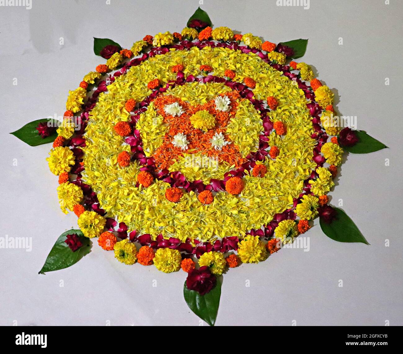Onam pookalam/flower rangoli/floral pattern/Onam festival/Kerala ...
