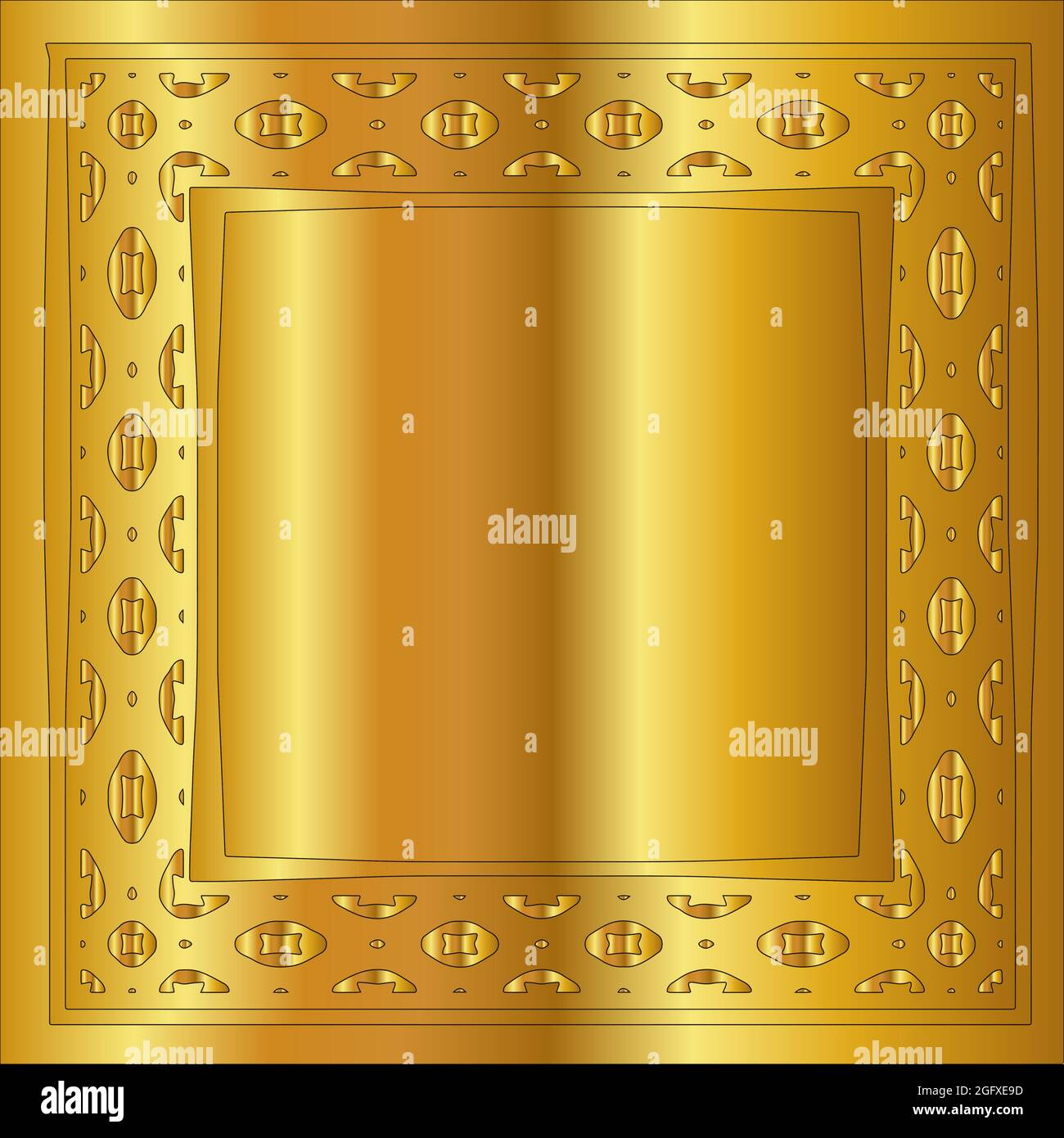 gold frame for design template. Elegant element for design in Eastern  style, place for text. Black outline floral border. Lace vector Stock  Vector Image & Art - Alamy