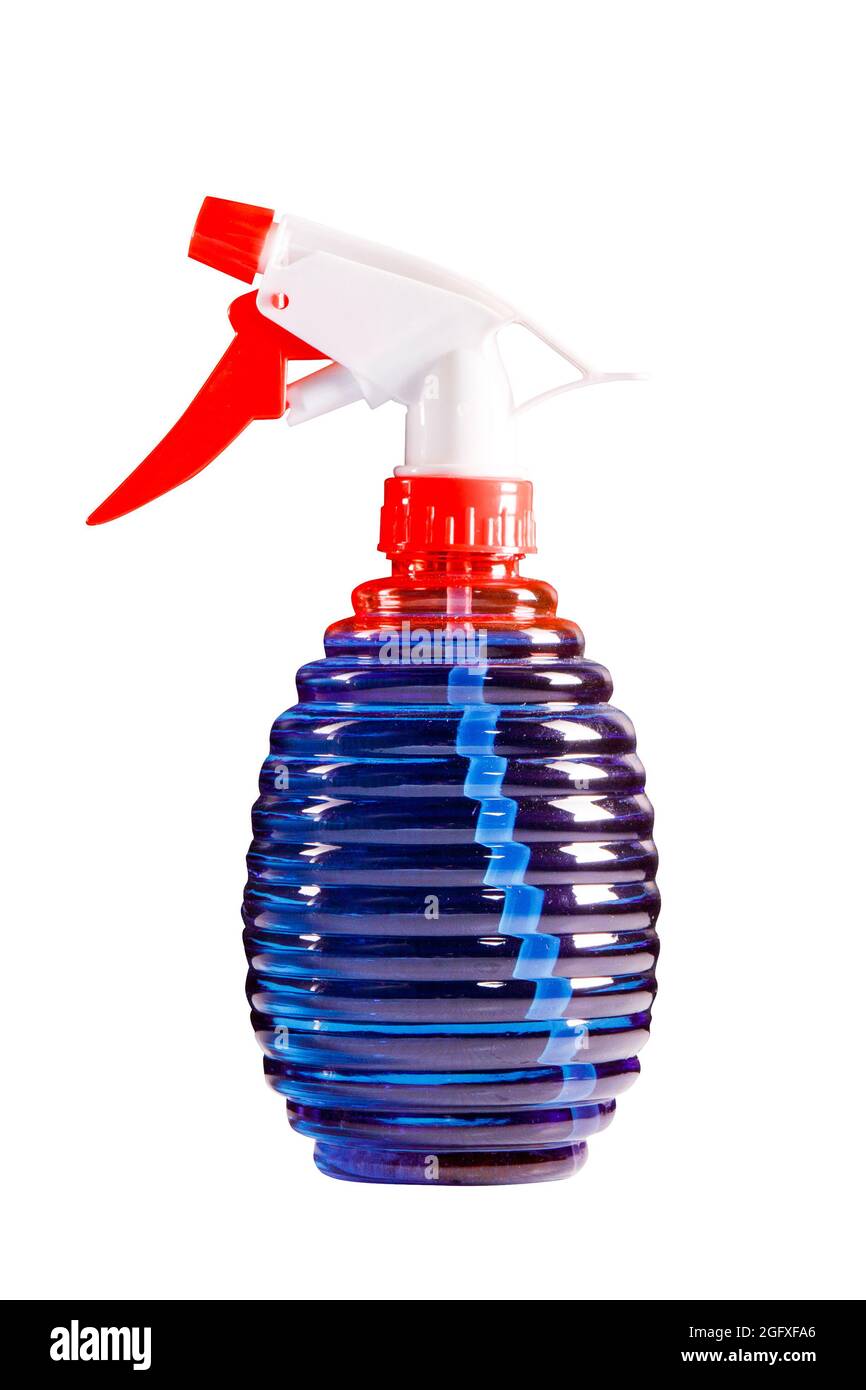 clear water spray bottle isolate white background Stock Photo - Alamy