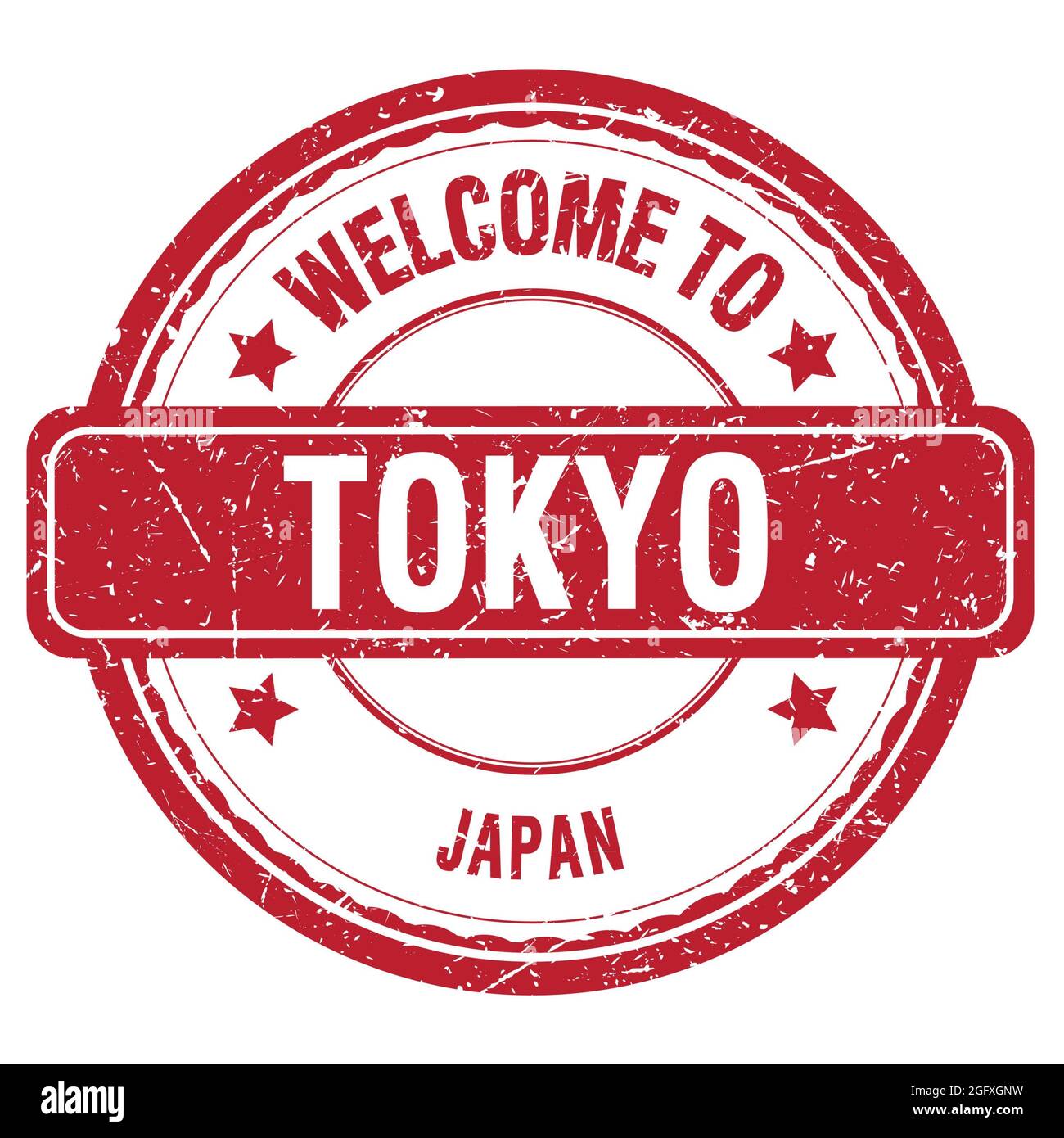 WELCOME TO TOKYO - JAPAN, words written on red grungy stamp Stock Photo ...