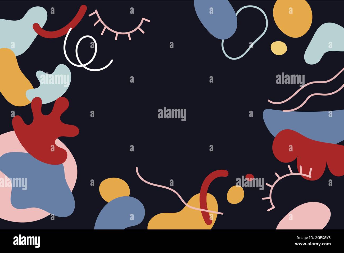 Hand drawn abstract shapes background Vector illustration Stock Vector ...