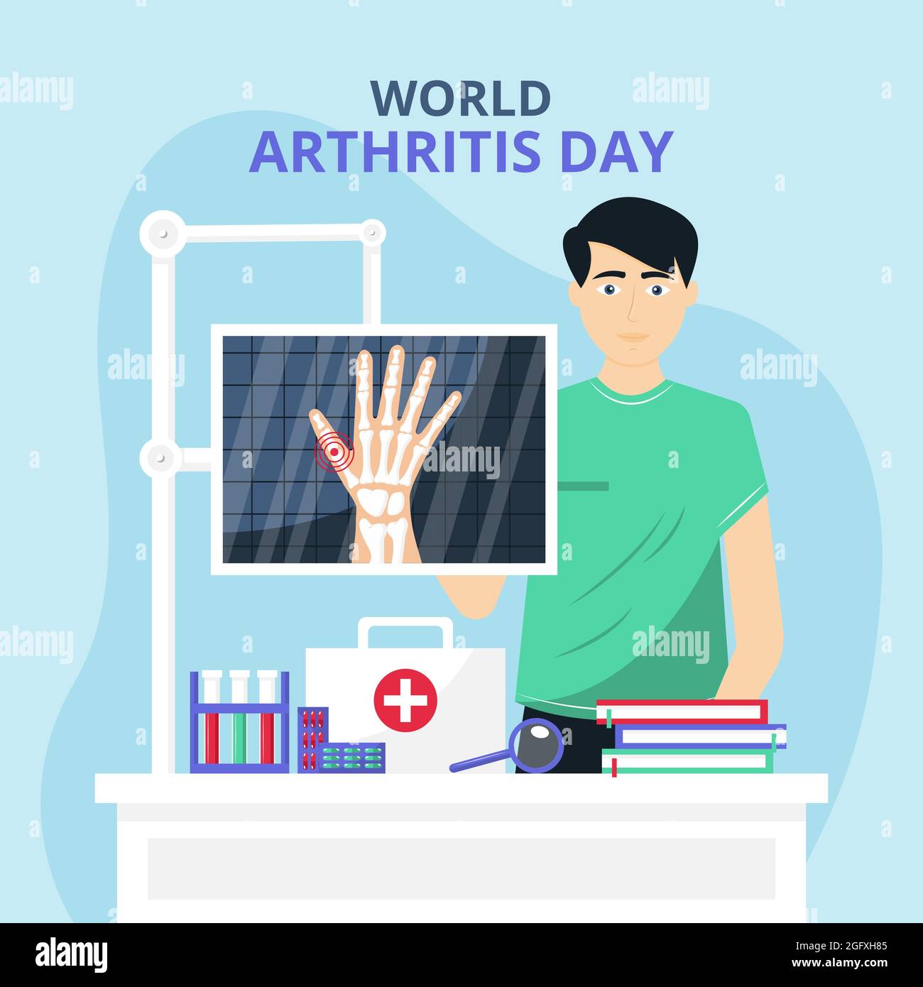 Flat world arthritis day illustration Vector illustration. Stock Vector