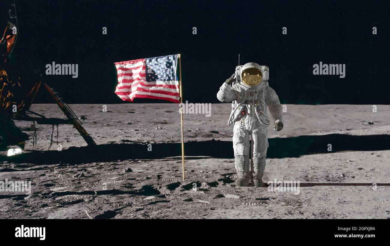 Model Astronaut Saluting Flag