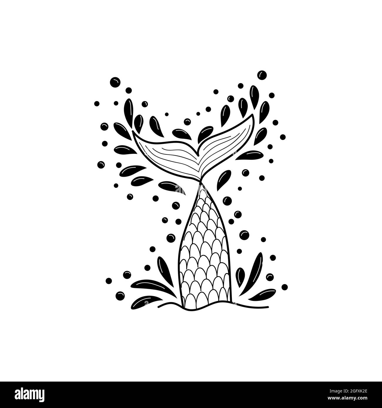 Hand drawn silhouette of mermaid tail with splashing water. Graphic tattoo Stock Vector Image & Art - Alamy Hand drawn silhouette of mermaid tail with splashing water. Graphic tattoo Stock Vector Image & Art - Alamy