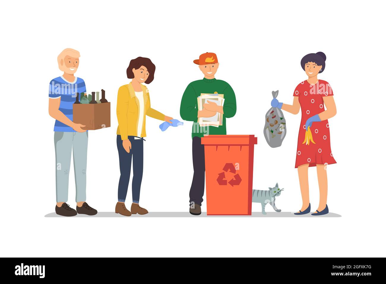 People throw garbage in trash can for garbage recycling. Waste