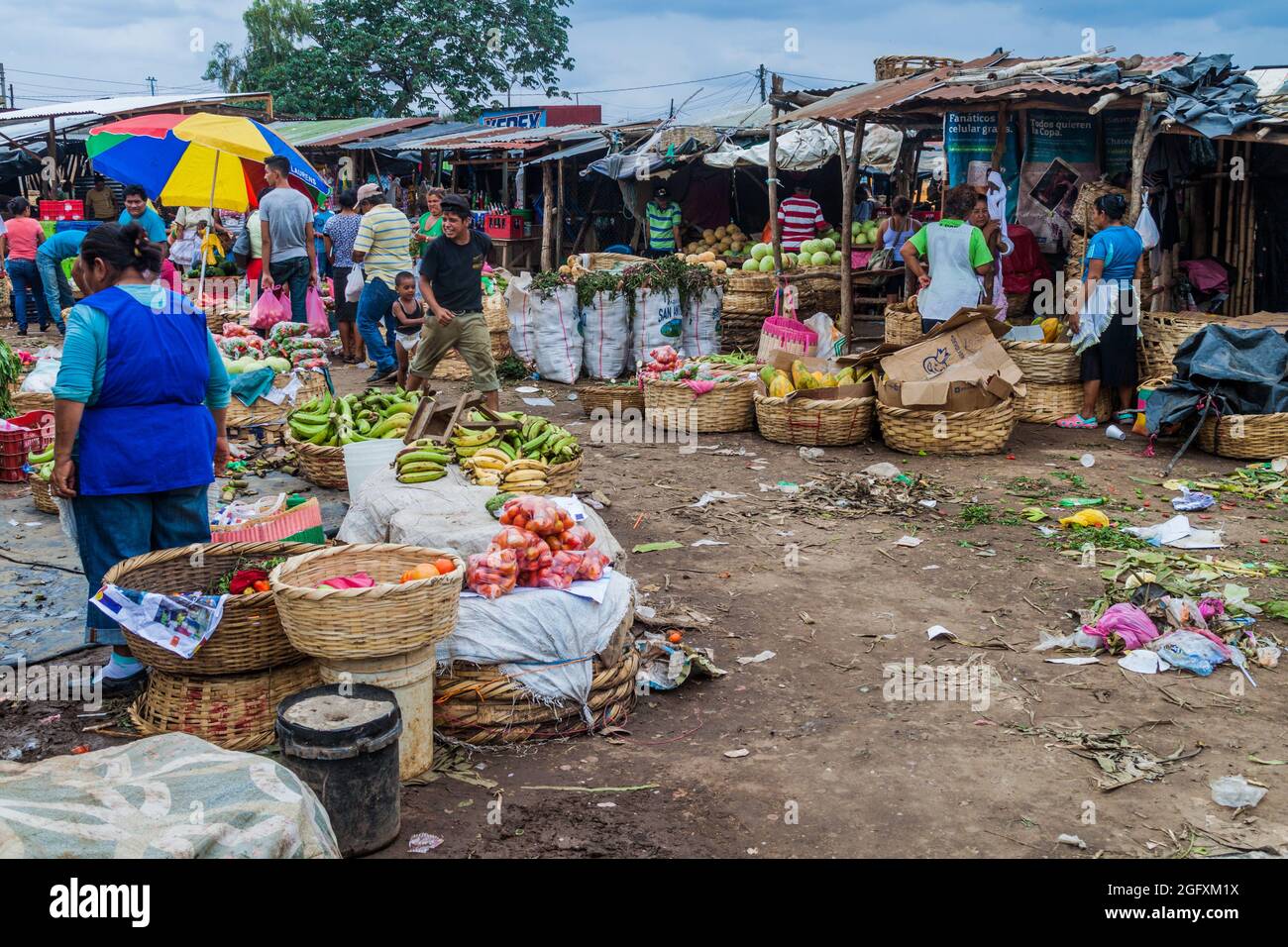 MASAYA, NICARAGUA - APRIL 30, 2016: View of Mercado Municipal Ernesto Fernandez in Masaya town, Nicaragua Stock Photo