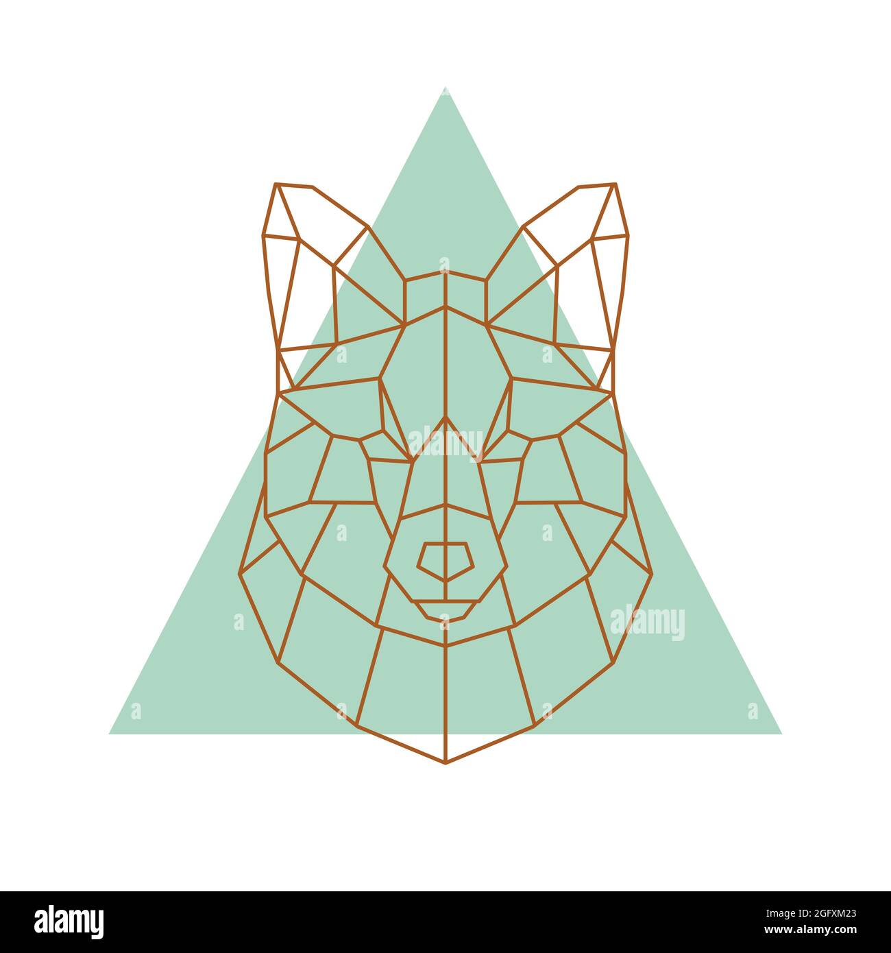 Geometric head of a fox. Vector illustration. Stock Vector