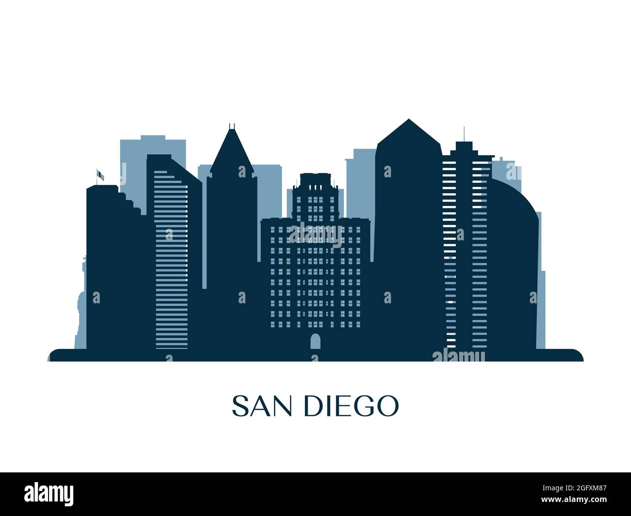 Los Santos City Skyline USA America Landscape Stock Vector Image