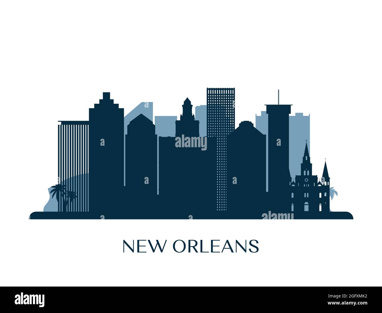 New Orleans Skyline Silhouette New Orleans Skyline Vector Images