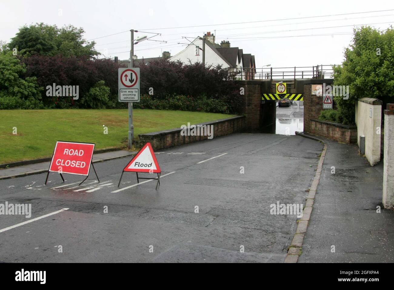 Flooding at Grangemuir road,, Prestwick , Ayrshire, Scotland, Water has