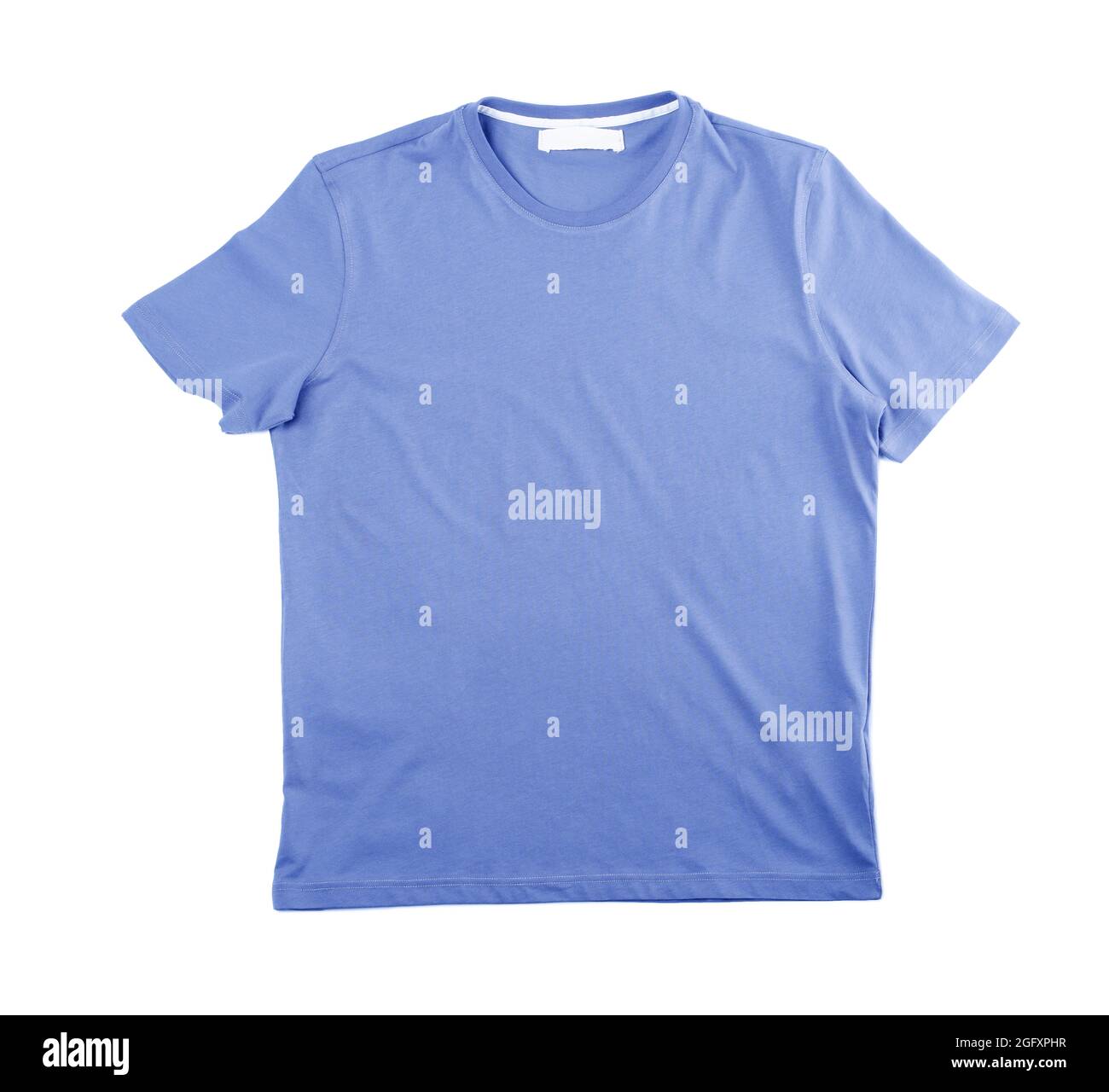 Blue blank t-shirt on white background Stock Photo - Alamy