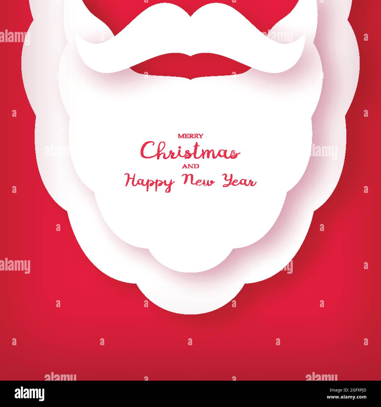 Origami of the beard and mustache of Santa Claus. Christmas card. New Year. Vector illustration. Stock Vector