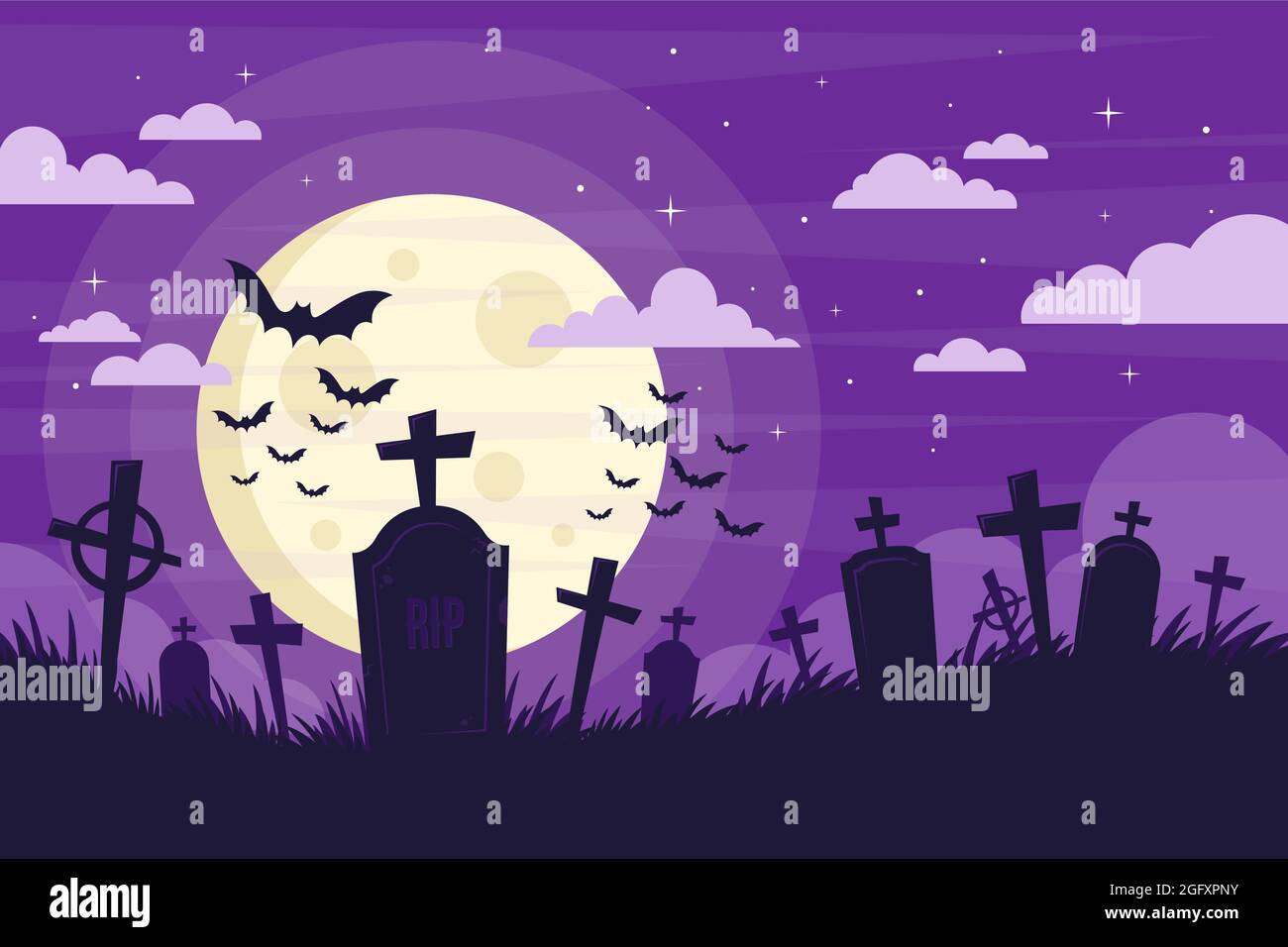 Flat halloween background Vector illustration Stock Vector Image & Art ...