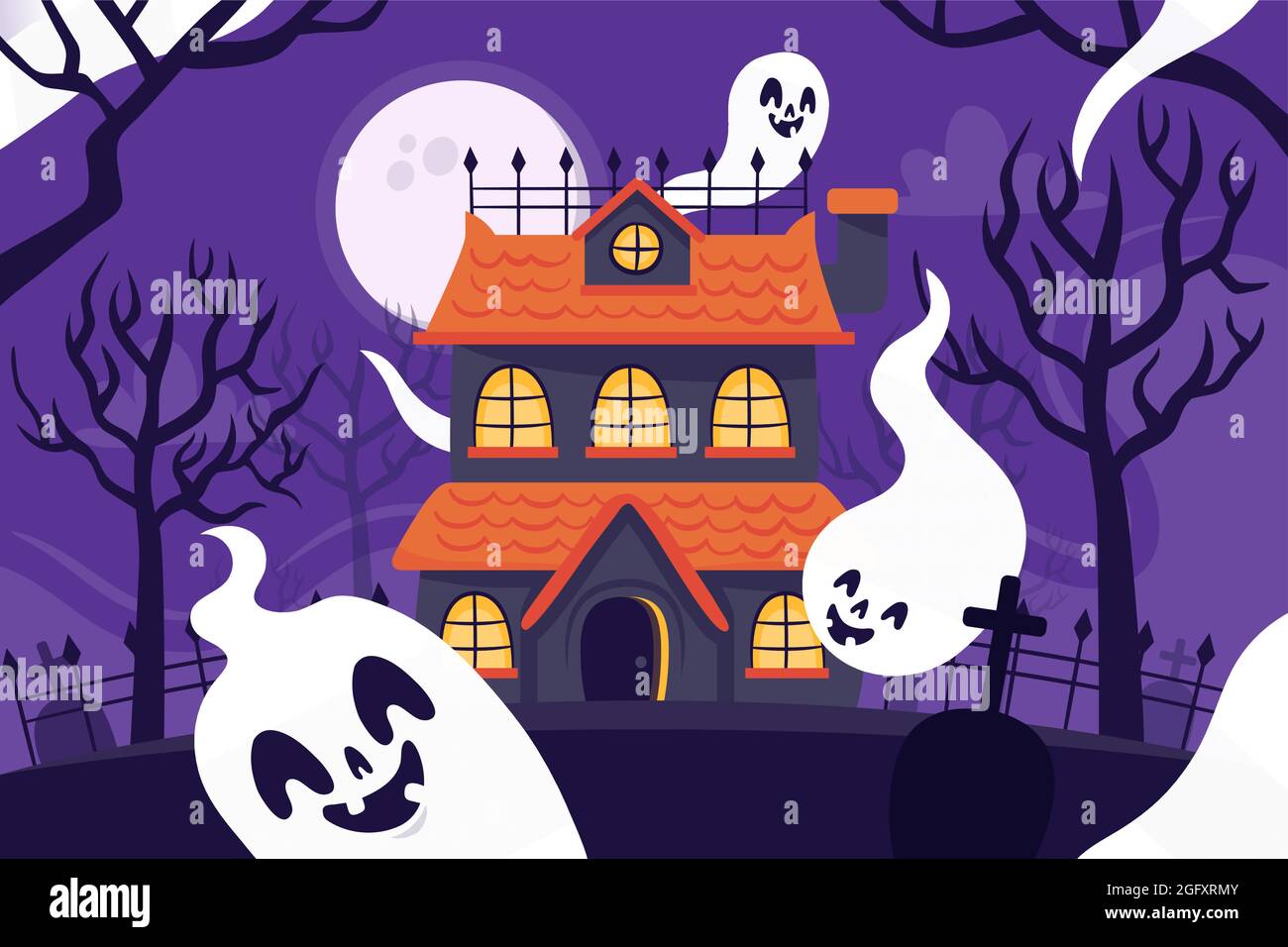 Hand drawn halloween background Vector illustration Stock Vector Image ...
