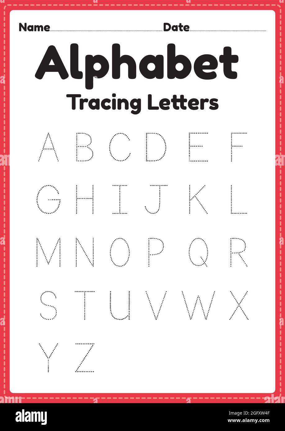 Alphabet worksheet, tracing letter for kindergarten and preschool ...