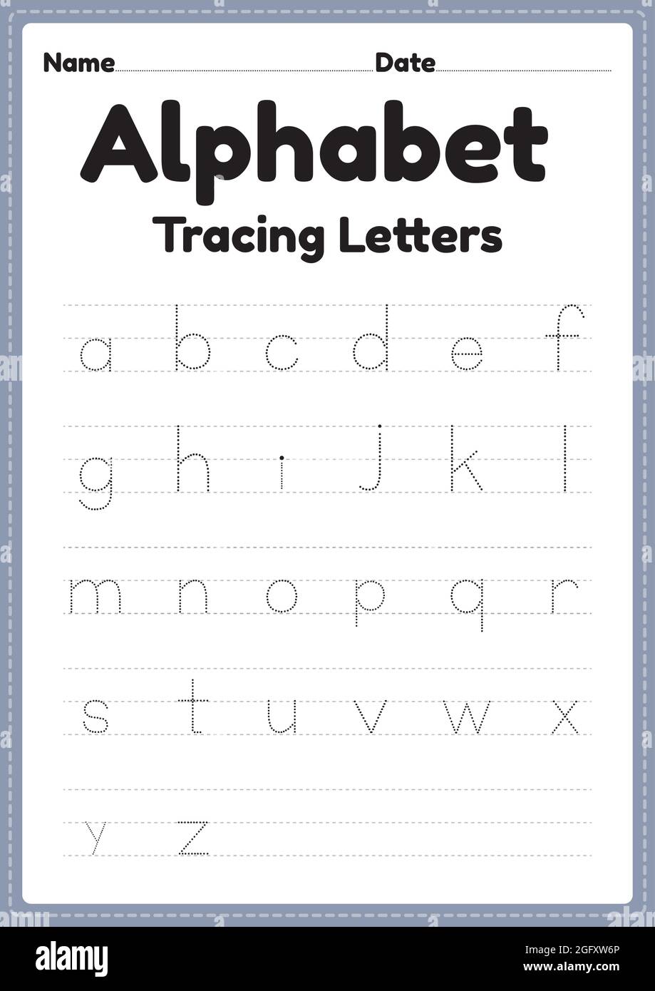 Tracing letters workaheet hi-res stock photography and images - Alamy