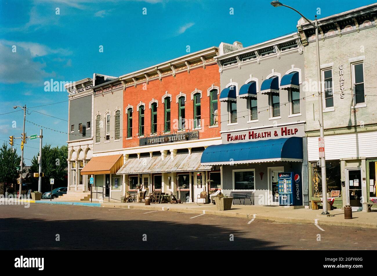 Buildings on the town square of Rockville, Indiana, United States Stock