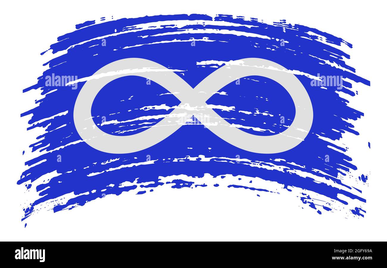 Metis flag blue flag in grunge brush stroke, vector image Stock Vector
