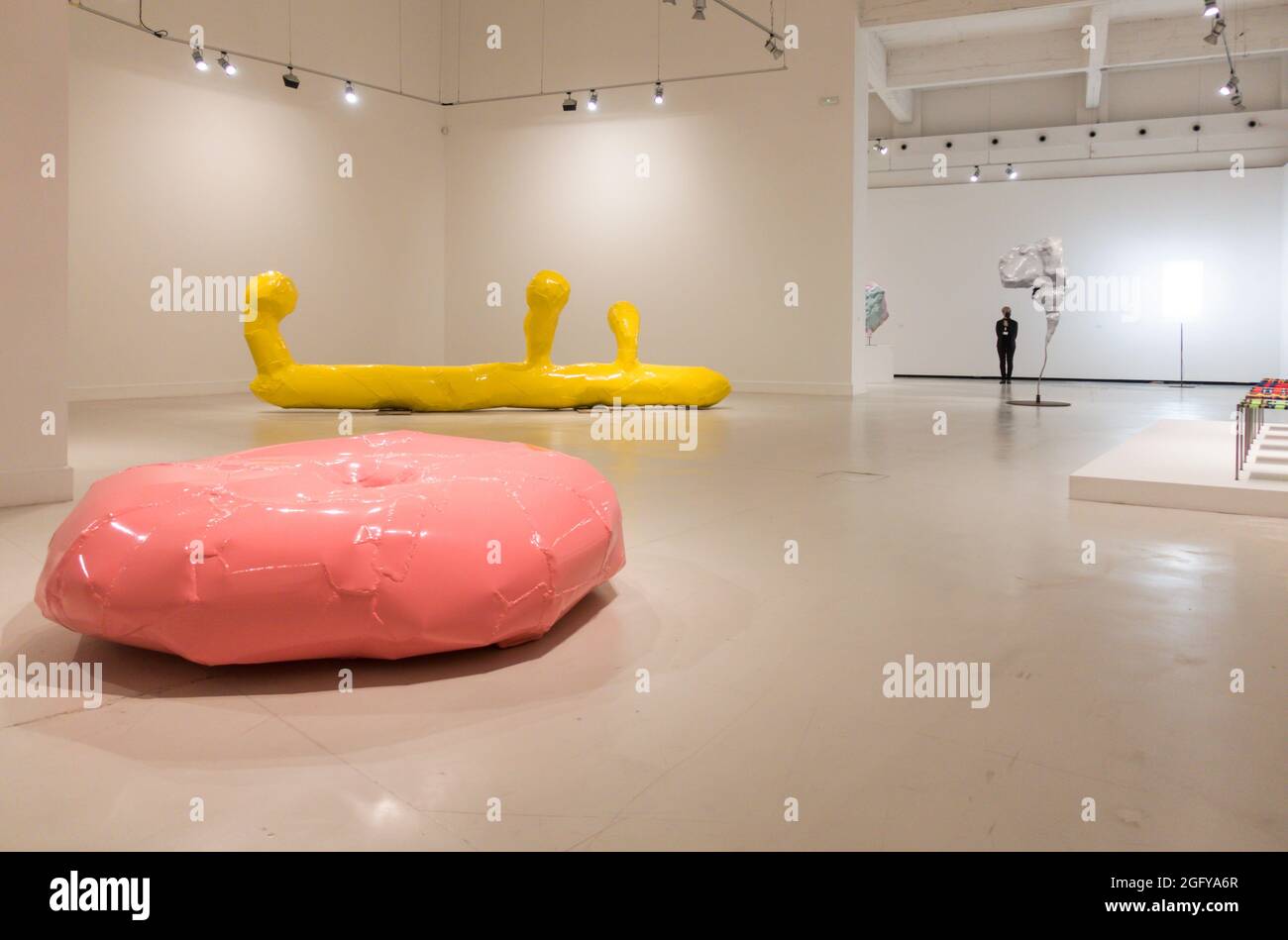 Exhibition of Franz West. In recent decades, in the contemporary art centre of Malaga, CAC museum in Malaga, Andalusia, Stock Photo