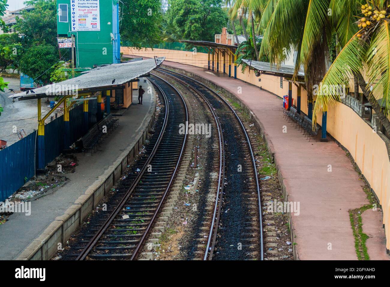 COLOMBO, SRI LANKA JULY 26, 2016 Railway tracks in Colombo Sri Lanka