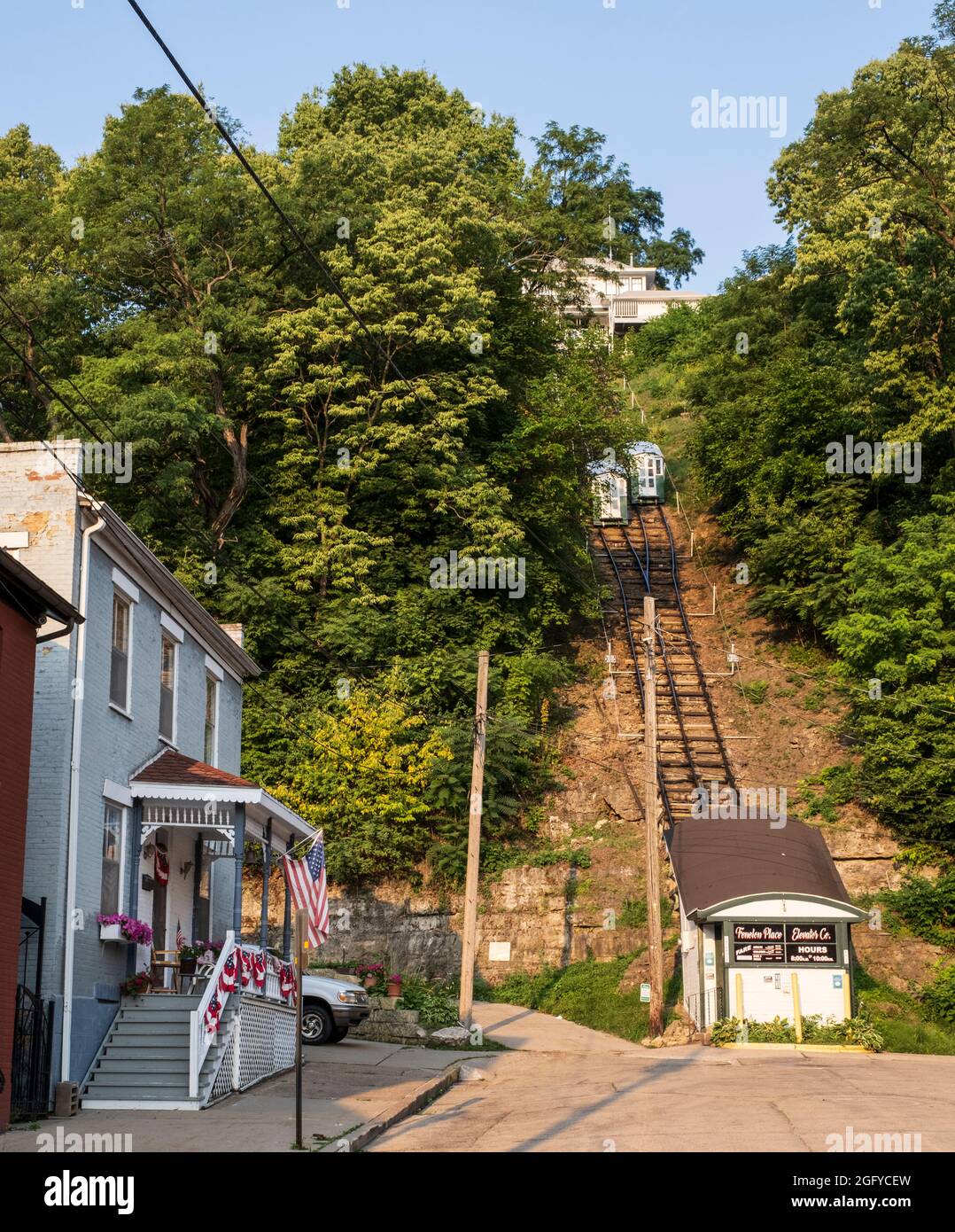 Dubuque, Iowa. Fourth Street Elevator, Fenelon Place Elevator, a