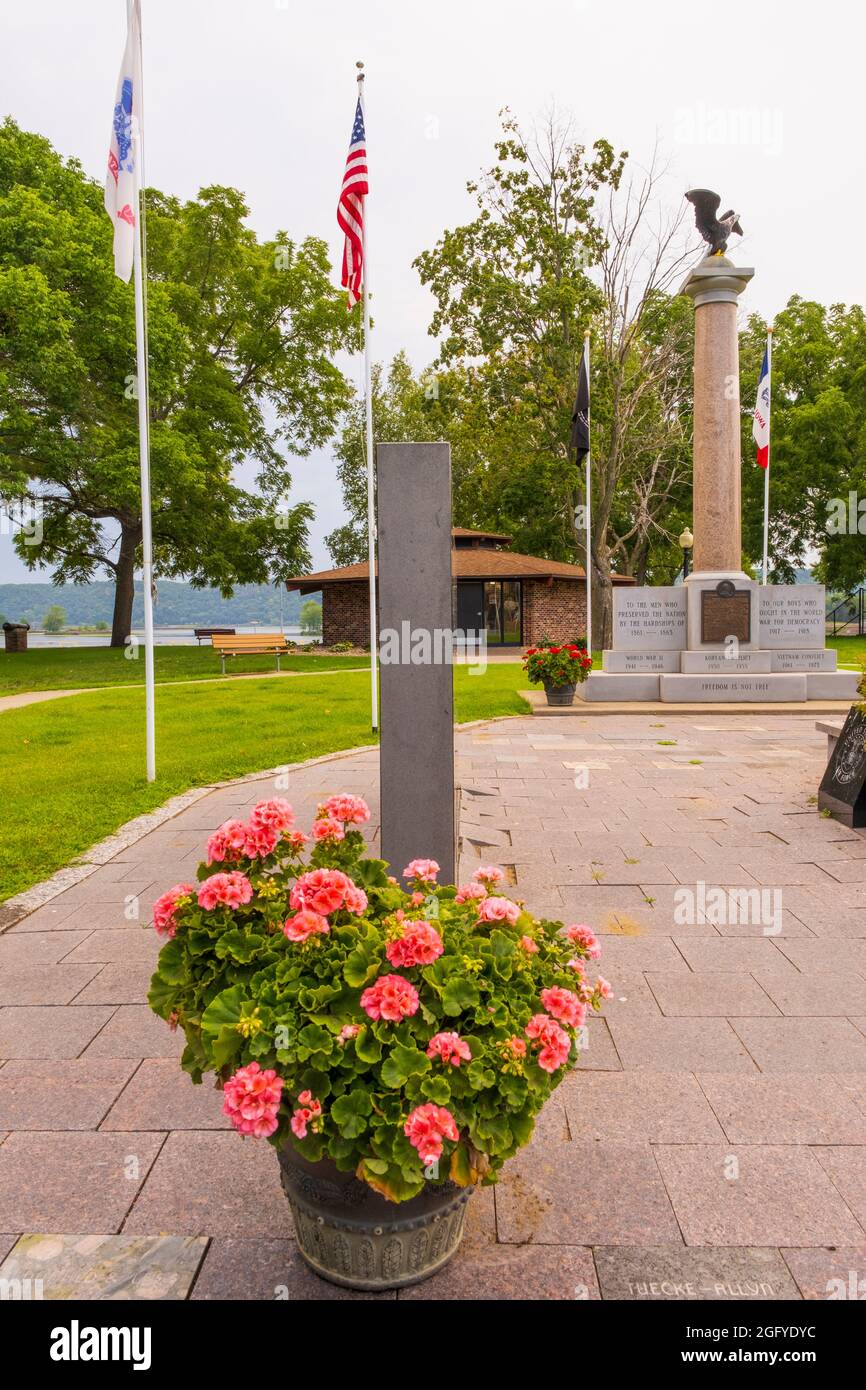 Guttenberg, Iowa. Guttenberg Area Veterans' Memorial. Stock Photo