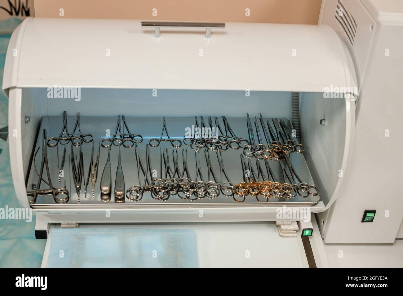 Medical ultraviolet sterilizer. Medical autoclave with instruments