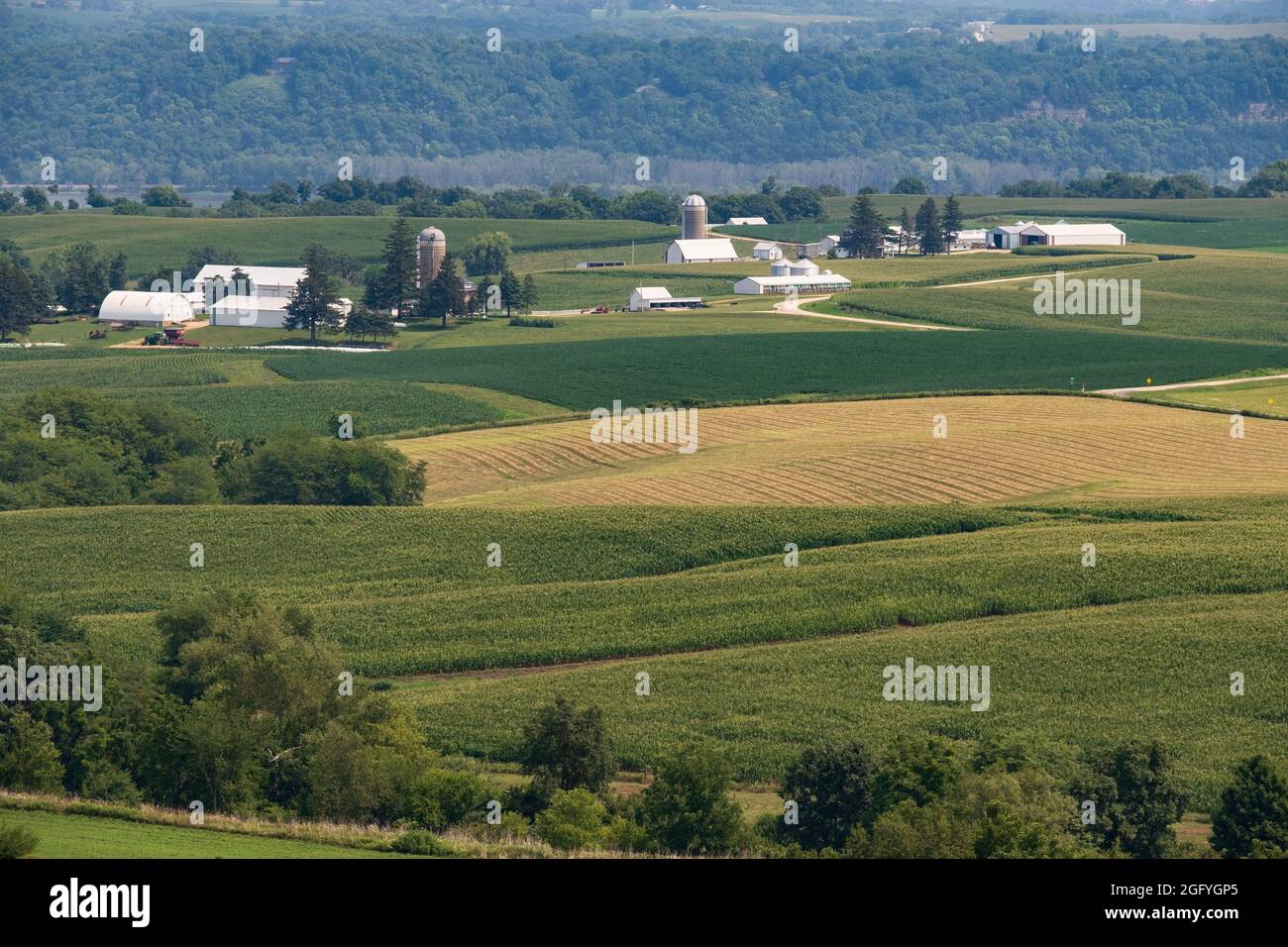 Balltown, Iowa. Farms near Balltown. Stock Photo
