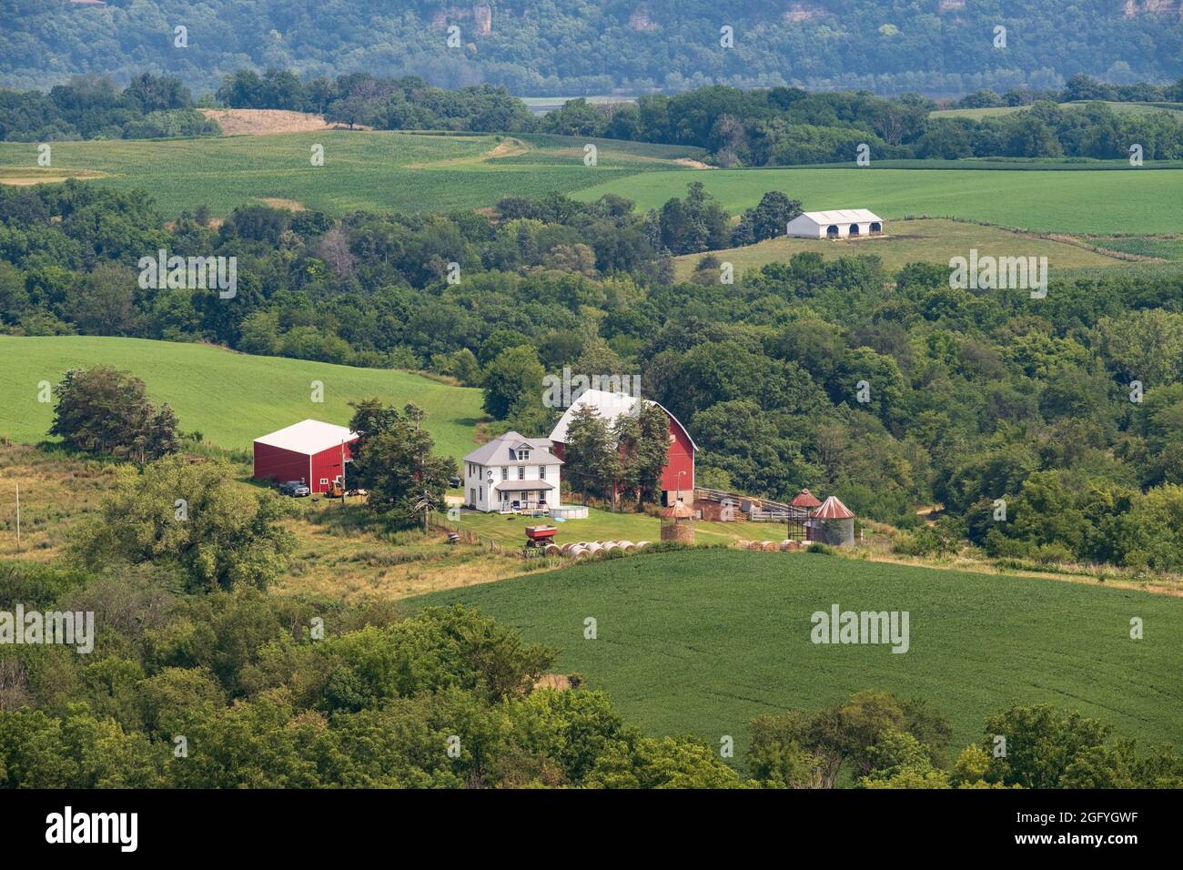 Balltown, Iowa. Farms near Balltown. Stock Photo