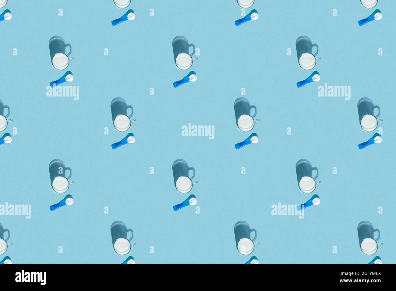 Vegan non dairy alternative milk. Powdered milk with a cup of milk