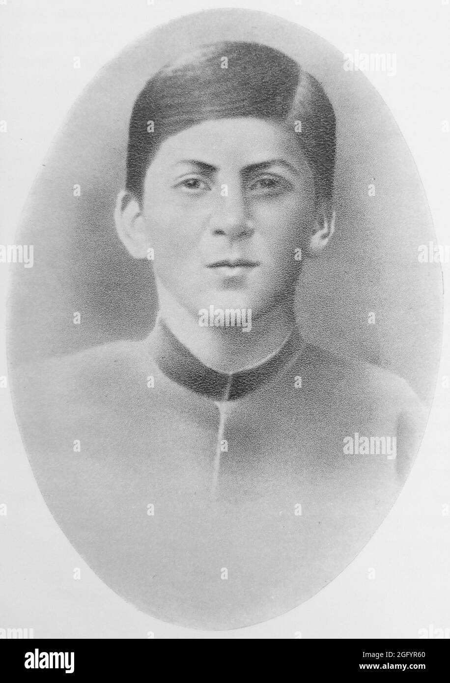 A portrait of Jospeh Stalin (real name Joseph Dzhugashvili) in 1893 - he was 15 years old and a pupil in Gori Church School, Gori, Georgia Stock Photo