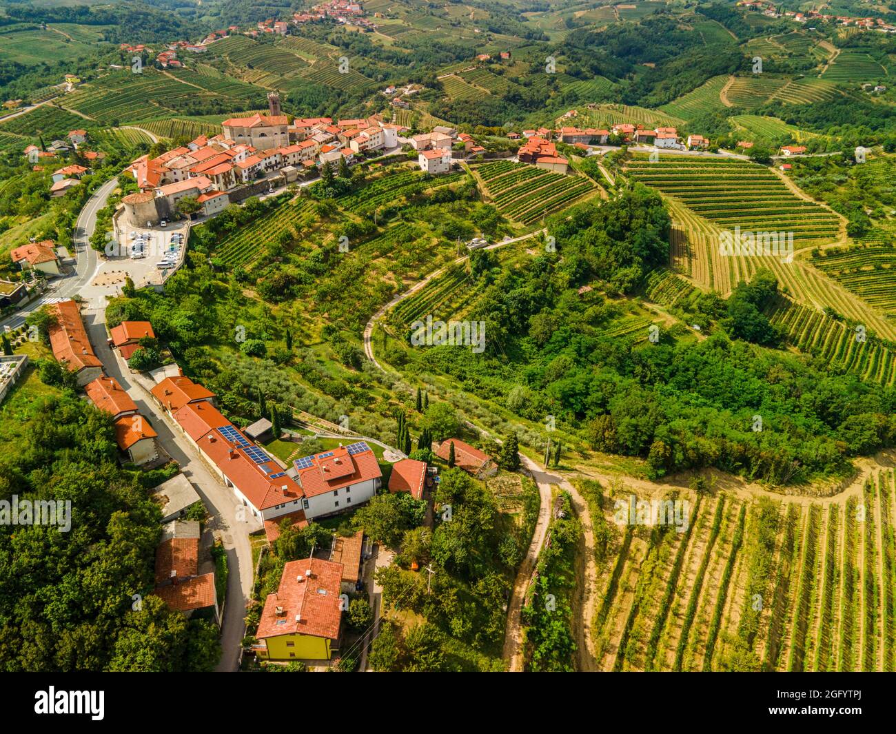 Smartno Townscape And Vineyards In Goriska Brda Countryside Region Of smartno-townscape-and-vineyards-in-goriska-brda-countryside-region-of
