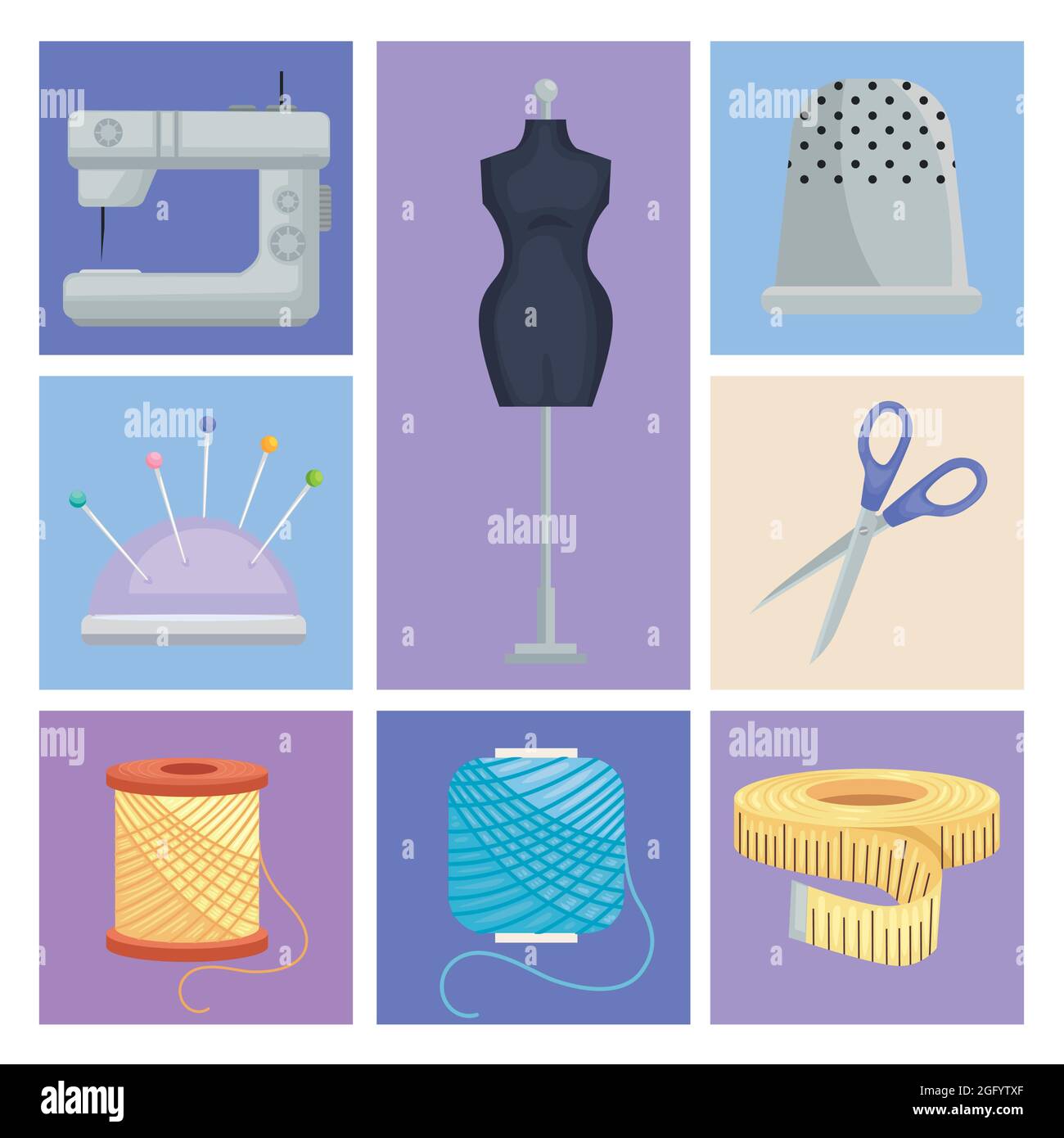 Sewing and tailor icons Stock Vector Image & Art - Alamy
