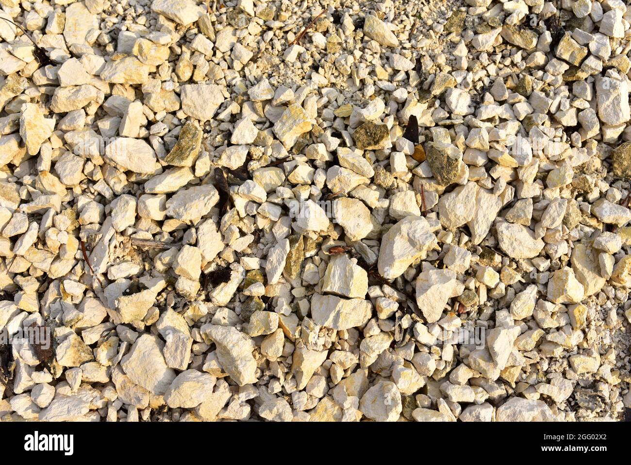 Natural chalk stones background. Chalk is a soft, white, porous