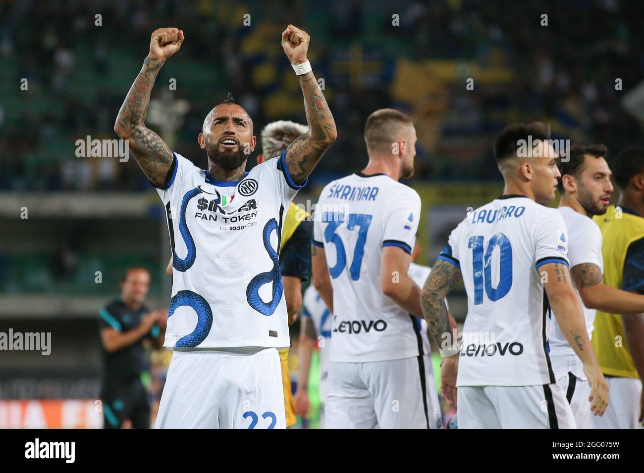 Verona, Italy, 27th August 2021.   during the Serie A match at Stadio Marcantonio Bentegodi, Verona. Picture credit should read: Jonathan Moscrop / Sportimage Stock Photo
