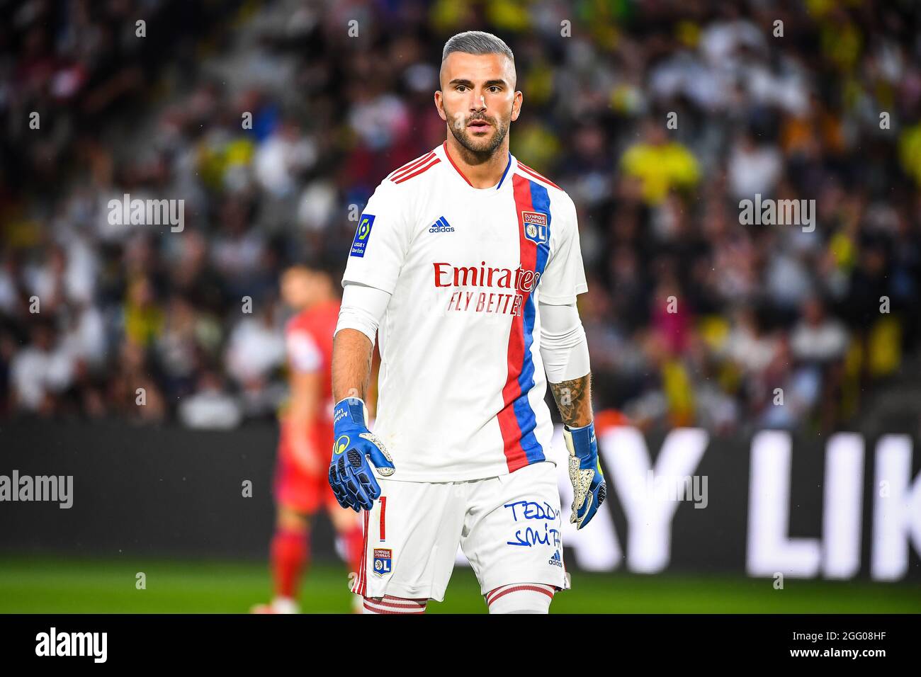 Anthony LOPES of Lyon during the French championship Ligue 1 football match between FC Nantes and Olympique Lyonnais on August 27, 2021 at La Beaujoire - Louis Fonteneau stadium in Nantes, France - Photo Matthieu Mirville / DPPI Stock Photo