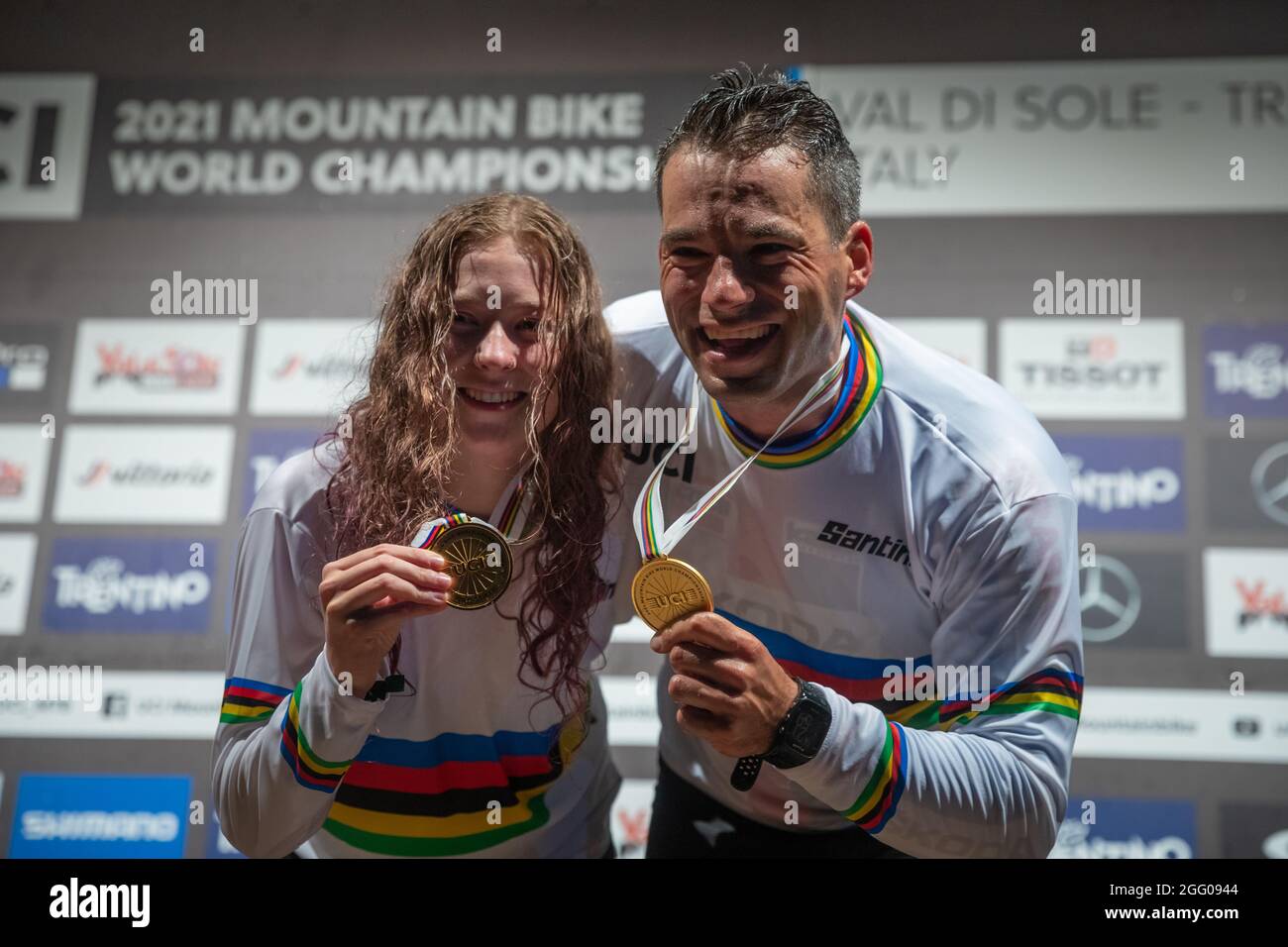 Fourcross World Champion and one of best fourcross riders Czech Tomas  Slavik and Czech fourcross rider Michaela Hajkova became World Champion in  fourc Stock Photo - Alamy