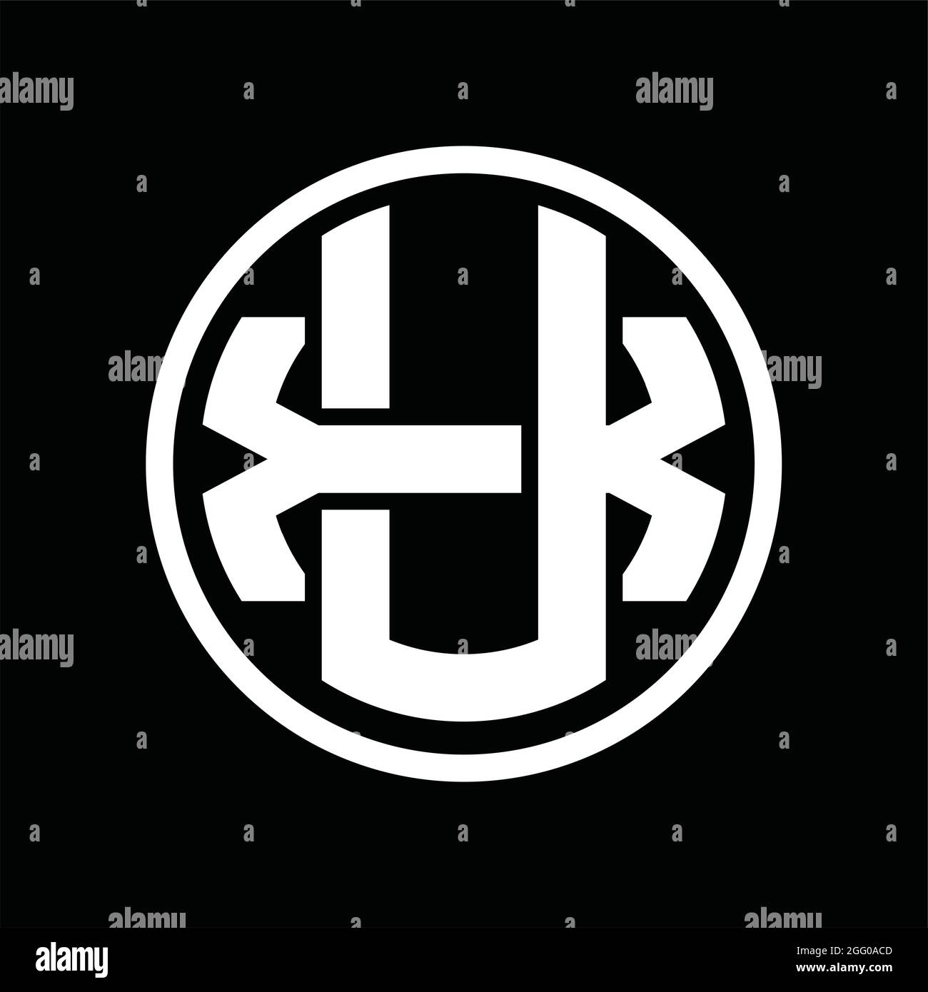 UX Logo monogram with overlapping style vintage design template Stock ...