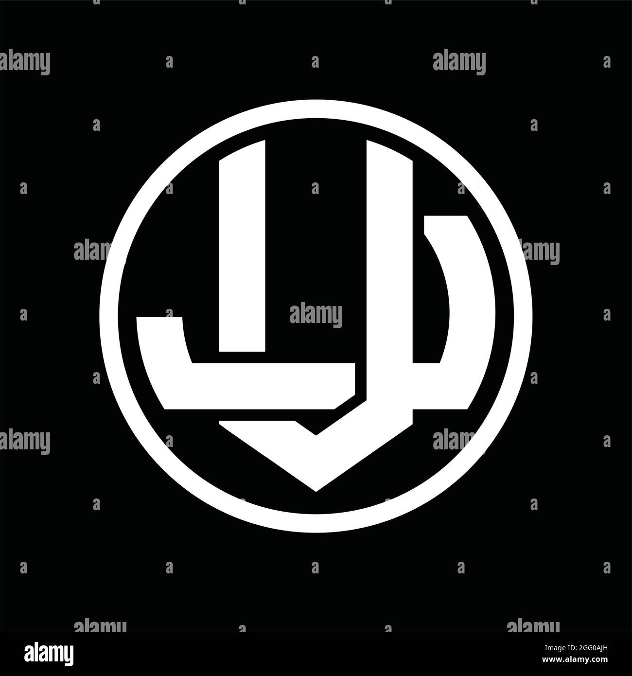 VJ Logo monogram with overlapping style vintage design template Stock ...