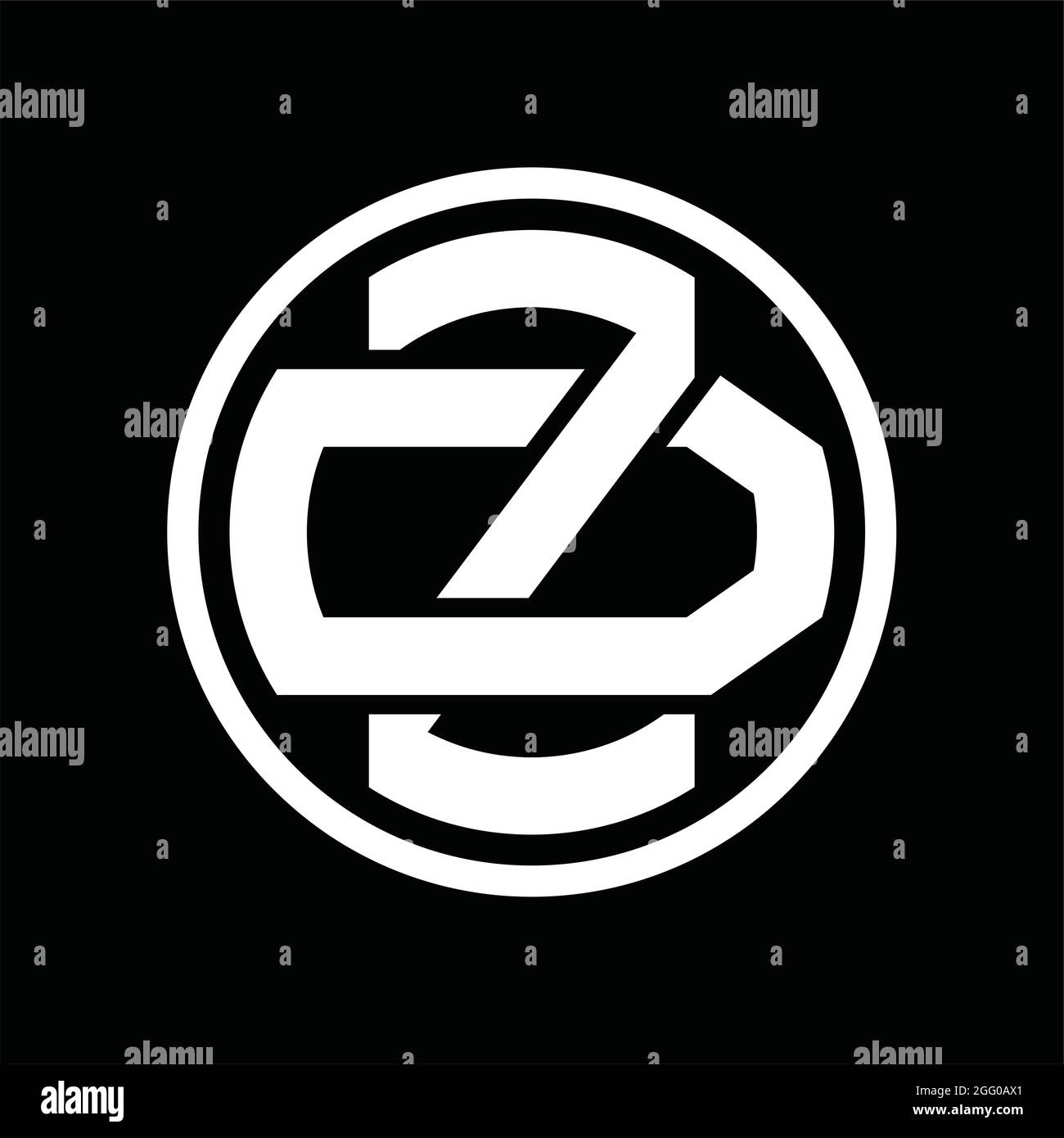 ZD Logo monogram with overlapping style vintage design template Stock Vector