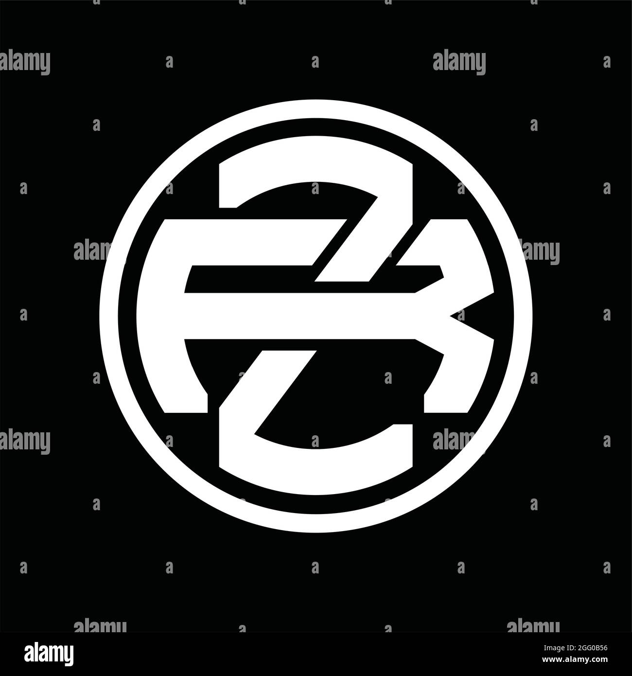 ZR Logo monogram with overlapping style vintage design template Stock ...