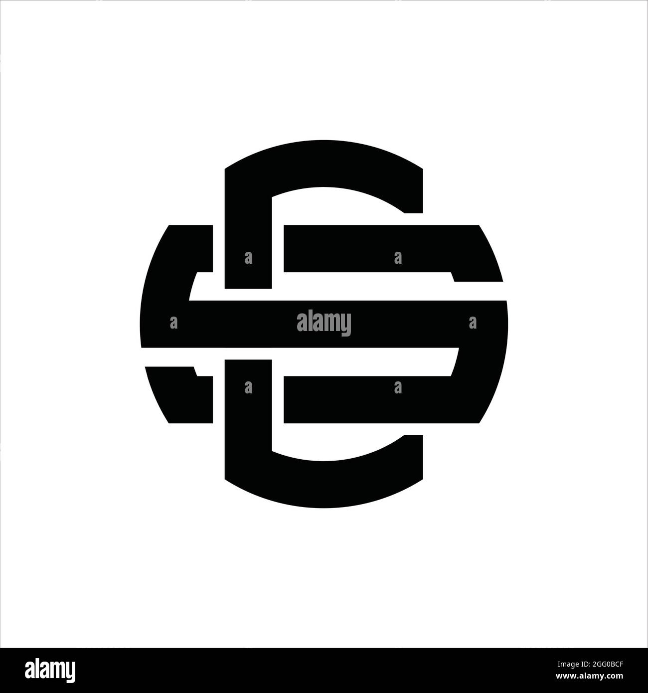 CS Logo monogram with overlapping style vintage design template Stock